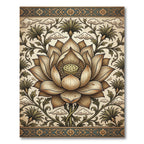 Neutral Cream Lotus Blossom Floral Rug