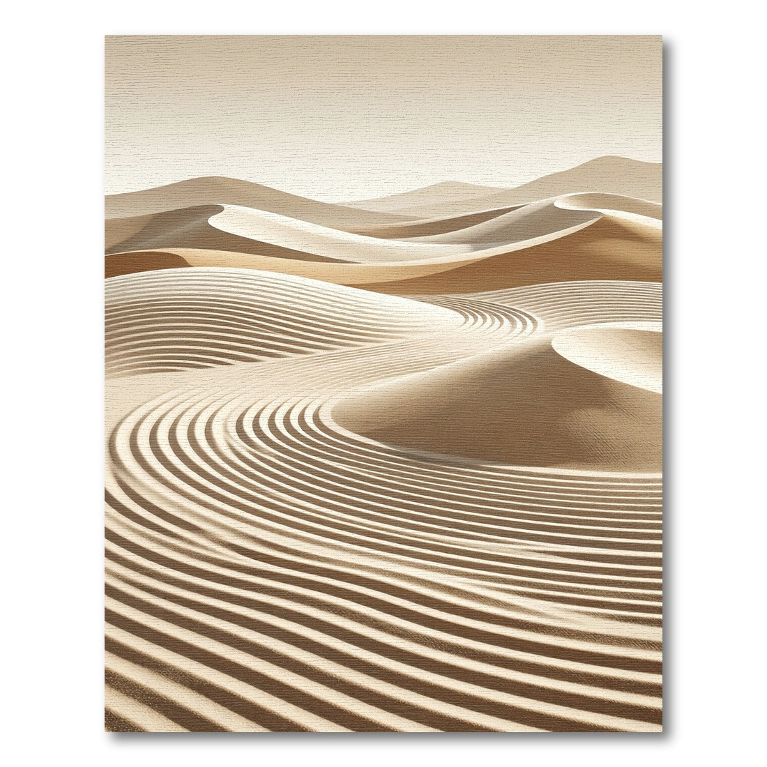 Sandy Dune Rippled Landscape Rug