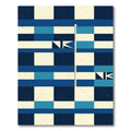 Geometric Navy Blue Cream Grid Flag Rug