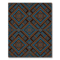 Geometric Indigo Amber Diamond Medallion Rug