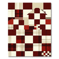 Modern Geometric Burgundy Checkered House Rug