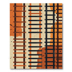 Modern Earthy Tone Railway Abstract Rug