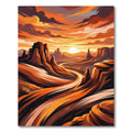 Warm Canyon Sunset Scenic Panorama Rug