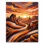 Warm Canyon Sunset Scenic Panorama Rug