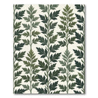 Sage Green Botanical Fern Leaf Rug