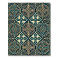 Emerald Teal Cross Medallion Pattern Rug