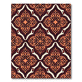 Rich Amber Arabesque Scrollwork Rug