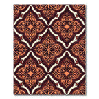 Rich Amber Arabesque Scrollwork Rug