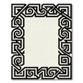 Black White Geometric Scroll Art Deco Rug