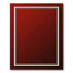 Crimson Bordered Rectangular Field Rug