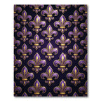 Royal Purple Gold Fleur-de-lis Crest Rug
