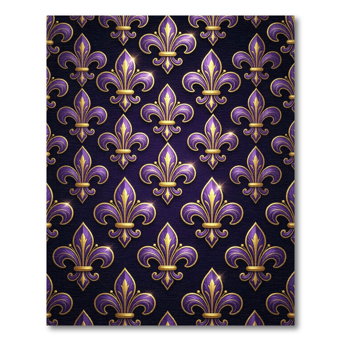 Royal Purple Gold Fleur-de-lis Crest Rug