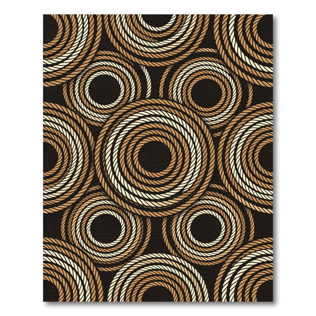 Golden Beige Coil Circles Rug