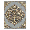 Elegant Gold Scrolling Floral Medallion Rug