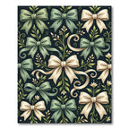 Elegant Sage and Cream Ribbon Floral Rug