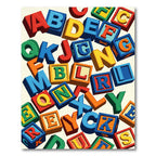 Vibrant Colorful Alphabet Block Scatter Rug