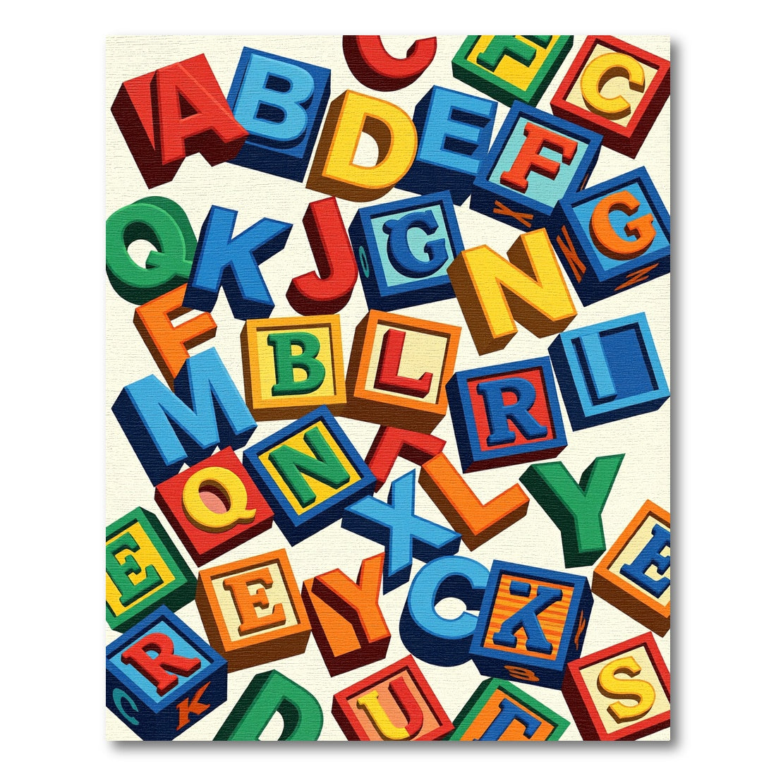 Vibrant Colorful Alphabet Block Scatter Rug