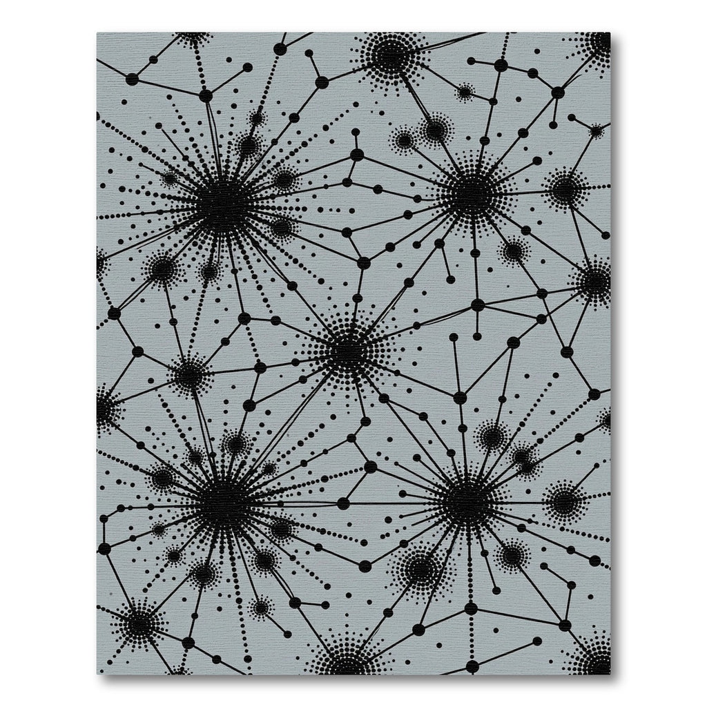 Minimalist Gray Abstract Constellation Network Rug