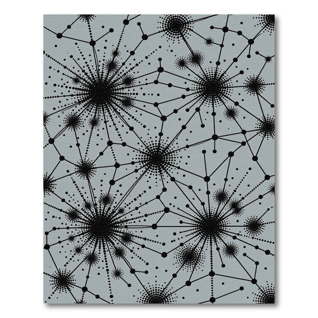 Minimalist Gray Abstract Constellation Network Rug