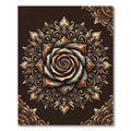 Vintage Copper Bronze Floral Mandala Rug