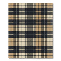 Modern Charcoal and Camel Plaid Rug