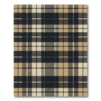 Modern Charcoal and Camel Plaid Rug