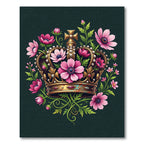 Golden Crown with Pink Floral Blossoms Rug