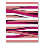 Crimson Magenta Overlapping Ribbon Stripes Rug
