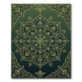 Ornate Emerald Botanical Damask Medallion Rug