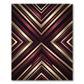 Luxurious Burgundy and Gold Geometric Chevron Rug