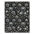 Monochrome Floral Garden Curled Vine Arrangement Rug