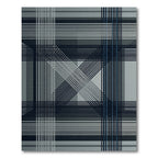 Modern Monochrome Geometric Grid Cross Rug
