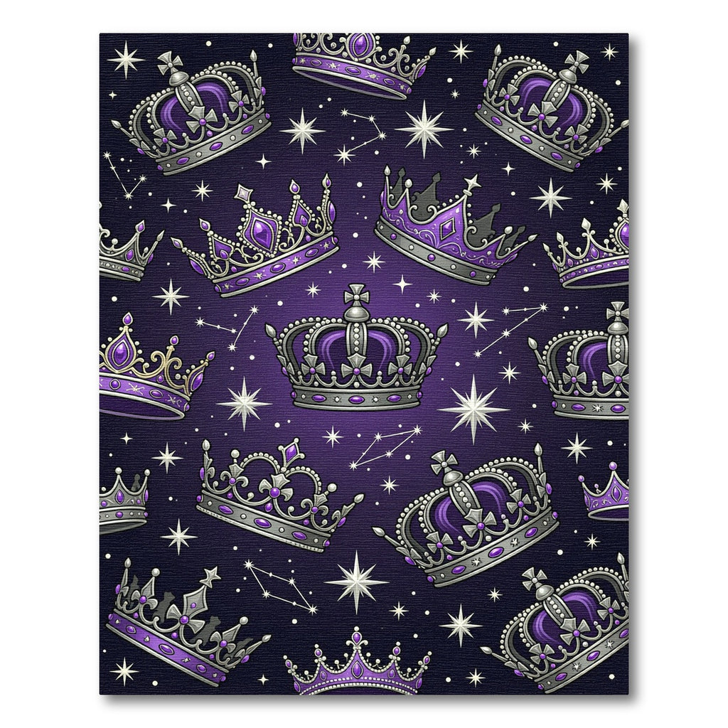 Regal Purple Crown Celestial Starry Sky Rug