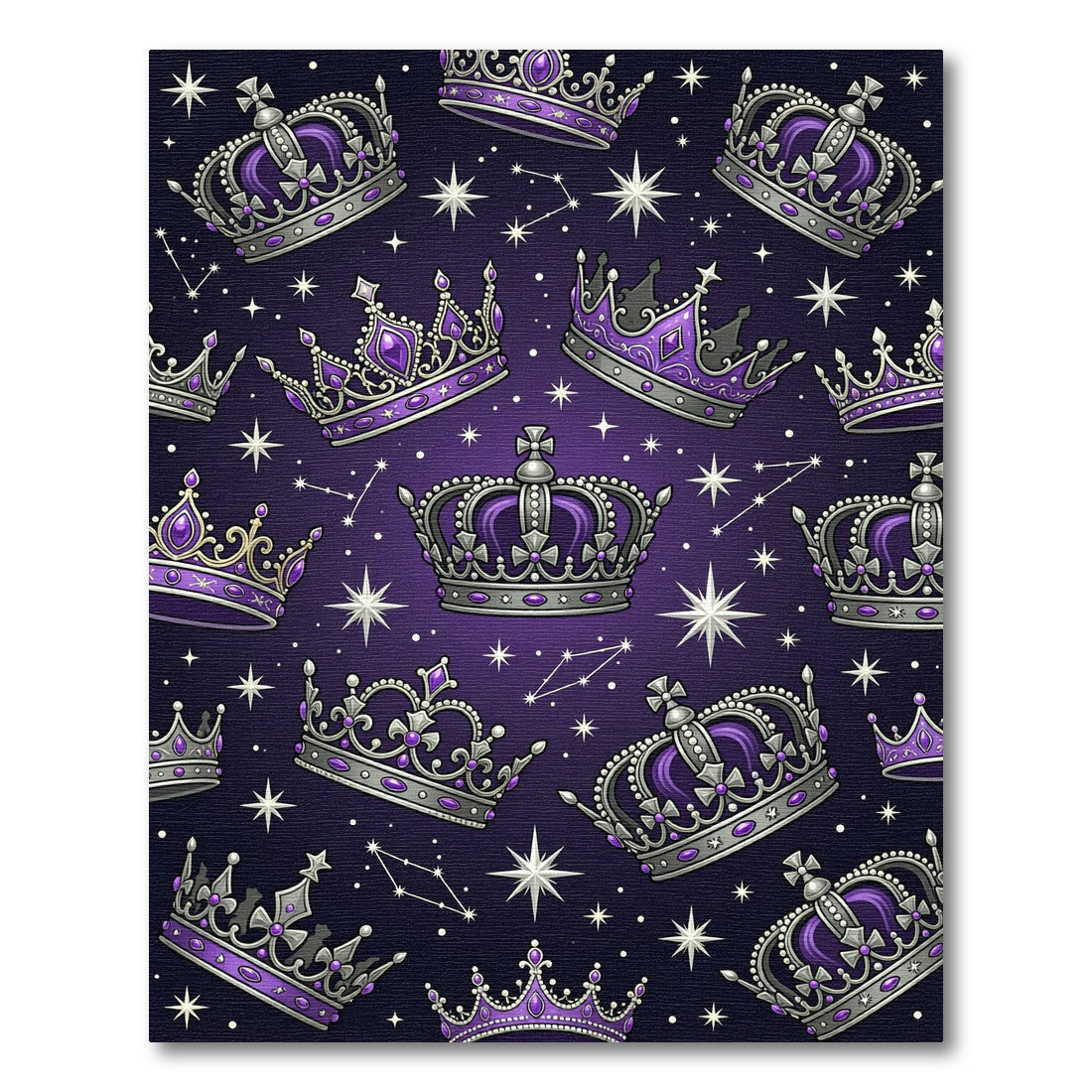 Regal Purple Crown Celestial Starry Sky Rug