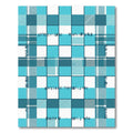 Aqua Blue Plaid Quilted Checkered Rug
