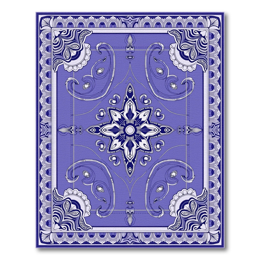 Classic Indigo Floral Medallion Rug