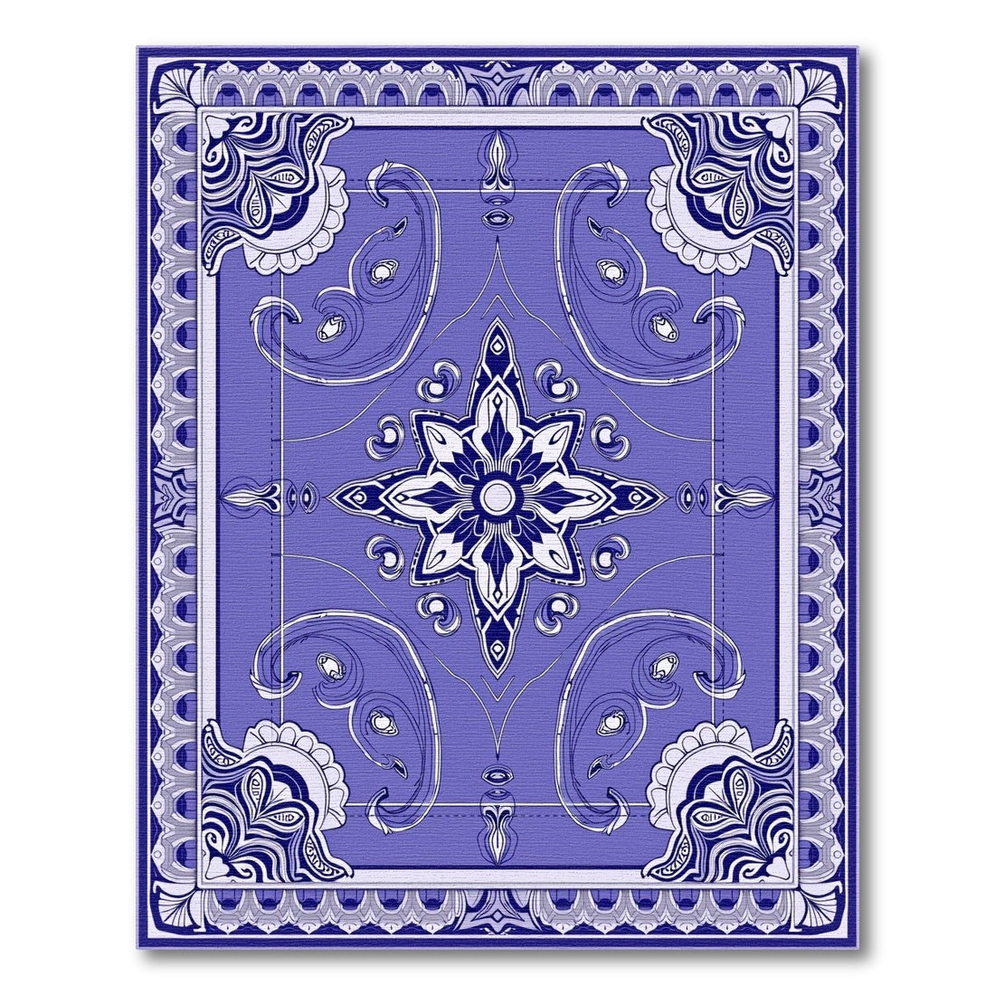 Classic Indigo Floral Medallion Rug