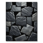 Dark Gray Stone Mosaic Rug