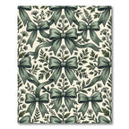 Sage Green Ribbon and Floral Trellis Rug