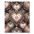 Pink Damask Heart Baroque Flourish Rug