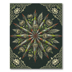 Rustic Starburst Floral Chrysanthemum Rug