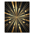 Golden Art Deco Sunburst Geometric Rug