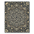 Ornate Gold Star Floral Mandala Rug