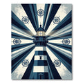 Nautical Compass Beacon Radiating Stripes Rug