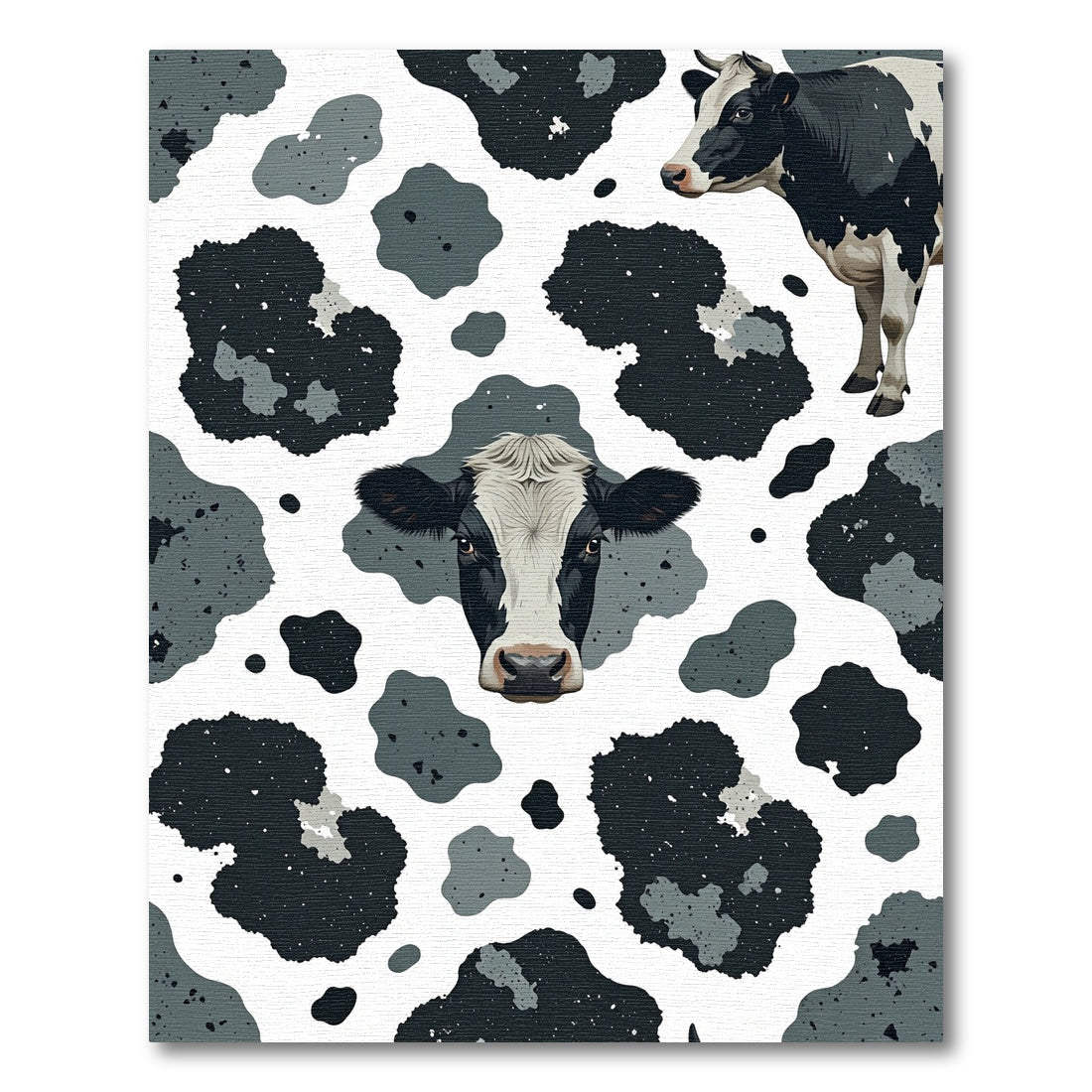 Modern Monochrome Holstein Cow Spot Art Rug