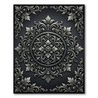 Ornate Gray Acanthus Scroll Rug