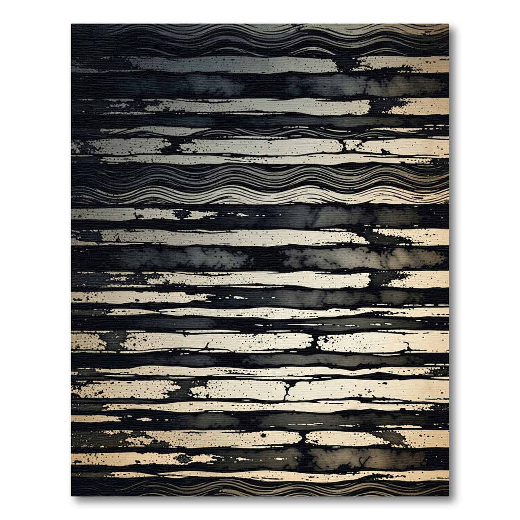 Monochromatic Textured Stripe Accordion Rug