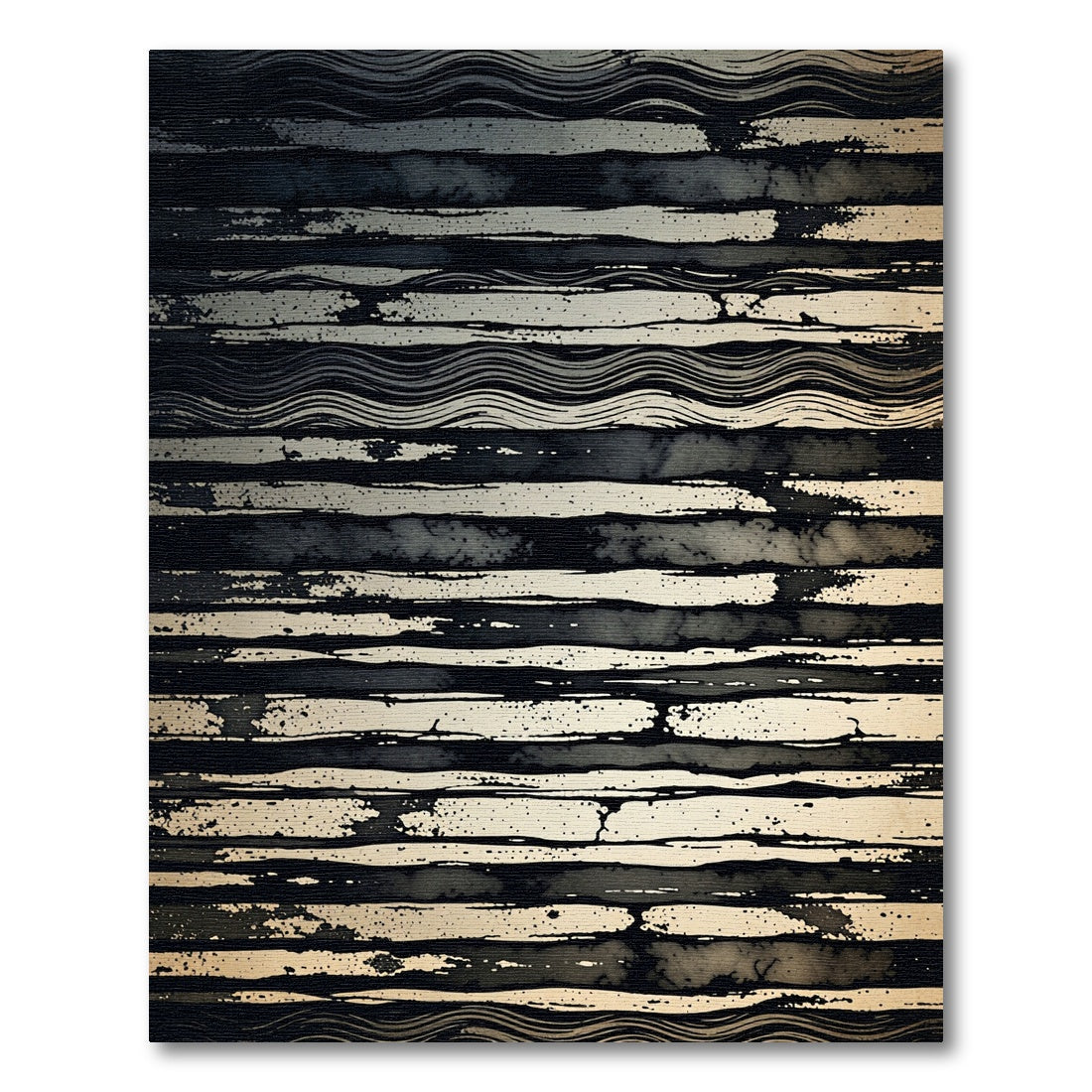 Monochromatic Textured Stripe Accordion Rug
