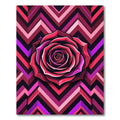 Geometric Vivid Rose Chevron Art Rug