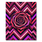Geometric Vivid Rose Chevron Art Rug